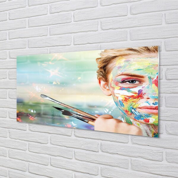 Quadro di vetro Spazzole da donna 100x50 cm 2 appendini