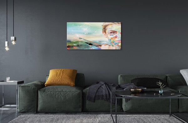 Quadro di vetro Spazzole da donna 100x50 cm 2 appendini