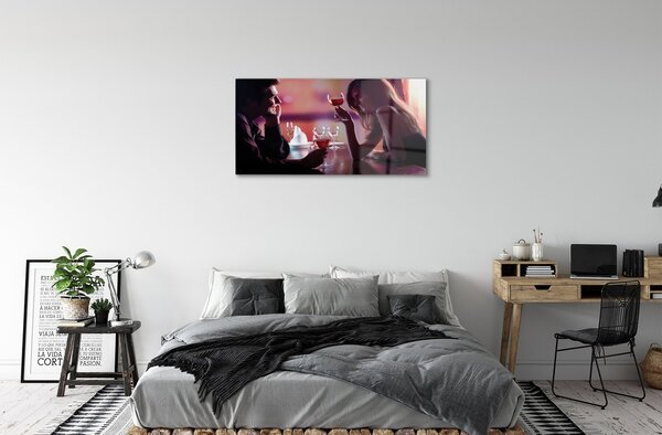 Quadro in vetro Occhiali per le persone 100x50 cm 2 appendini