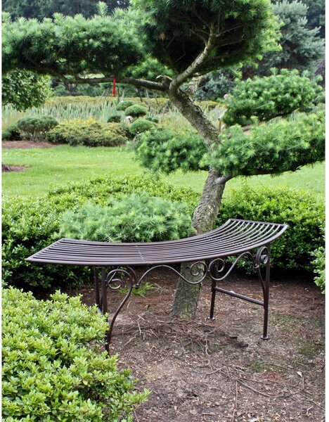 Panchina da giardino in metallo nero e marrone Fuego - Garden Pleasure