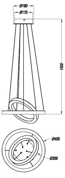 Reality - Lampadario LED dimmerabile su corda CHALET LED/32W/230V