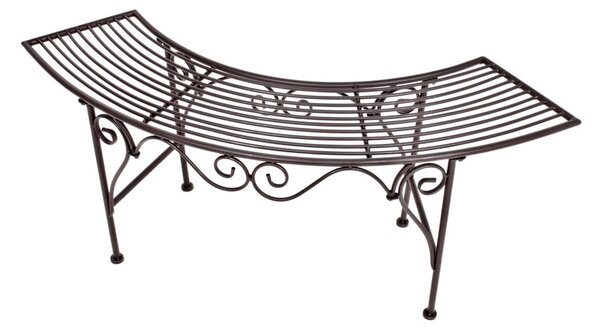 Panchina da giardino in metallo nero e marrone Fuego - Garden Pleasure