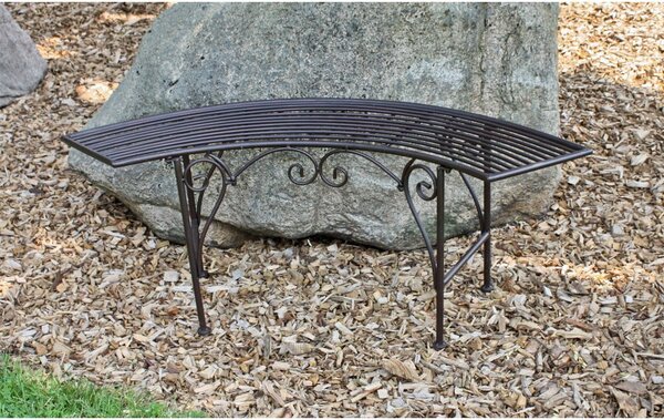 Panchina da giardino in metallo nero e marrone Fuego - Garden Pleasure