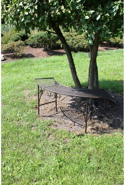 Panchina da giardino in metallo nero e marrone Fuego - Garden Pleasure