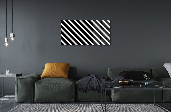 Quadro vetro Strisce zebrate 100x50 cm 2 appendini