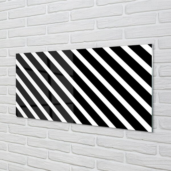 Quadro vetro Strisce zebrate 100x50 cm 2 appendini