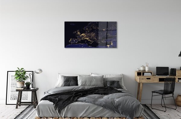 Quadro vetro Luci della mappa del cielo 100x50 cm 2 appendini