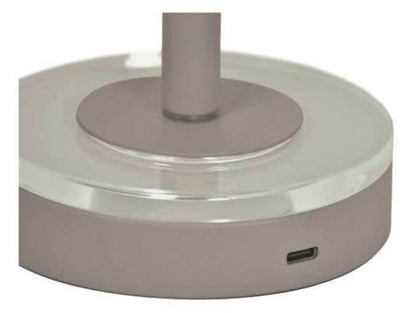 AYTM Lampada ricaricabile Luceo, taupe, metallo, 24 cm, dimmerabile, IP44 dimmerabile, Alluminio / Grigio / Zincato, Soggiorno / Sala da pranzo, Metallo, Moderno