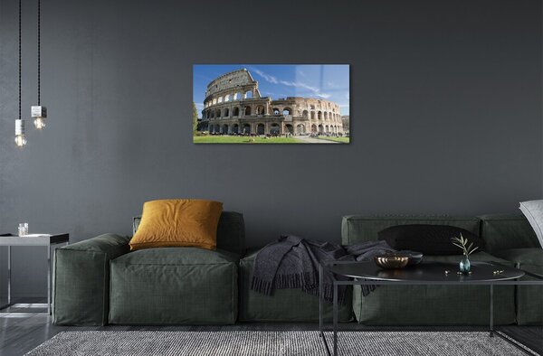 Quadro su vetro Roma colosseo 100x50 cm 2 appendini