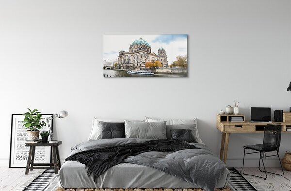 Quadro in vetro Germania cattedrale fiume berlino 100x50 cm 2 appendini