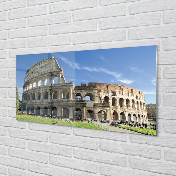 Quadro su vetro Roma colosseo 100x50 cm 2 appendini