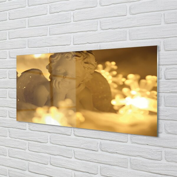 Quadro di vetro Angelo della lampada sdraiato 100x50 cm 2 appendini