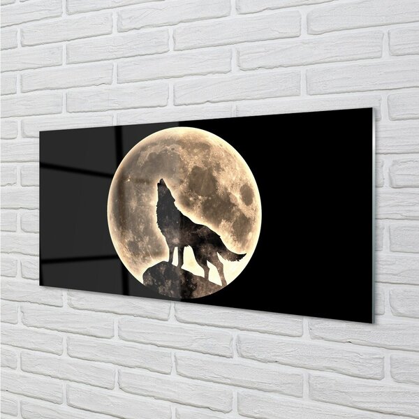 Quadro in vetro Luna di lupo 100x50 cm 2 appendini