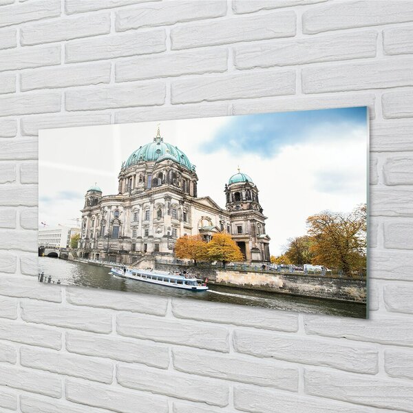 Quadro in vetro Germania cattedrale fiume berlino 100x50 cm 2 appendini