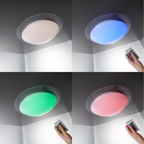 B.K.Licht BKL1025 - Plafoniera LED da bagno RGB LED/12W/230V IP44 + telecomando
