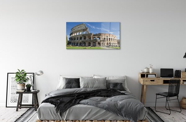 Quadro su vetro Roma colosseo 100x50 cm 2 appendini