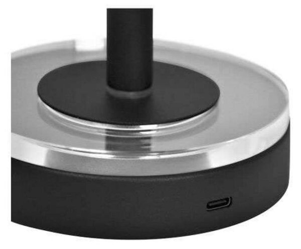 AYTM Lampada a batteria Luceo, nera, metallo, 24 cm, dimmerabile, IP44 dimmerabile, Nero, Soggiorno / Sala da pranzo, Metallo, Moderno