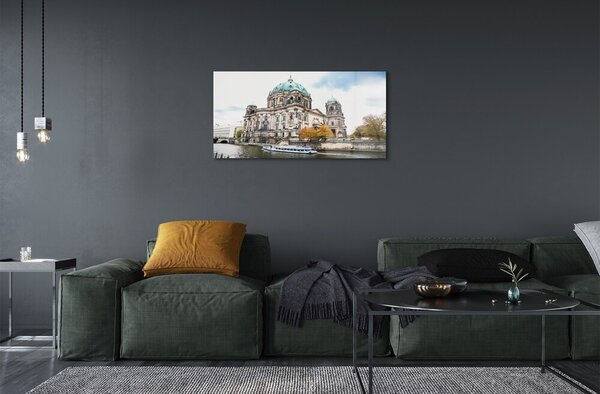Quadro in vetro Germania cattedrale fiume berlino 100x50 cm 2 appendini