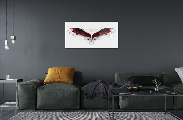 Quadro in vetro Le ali del drago 100x50 cm 2 appendini