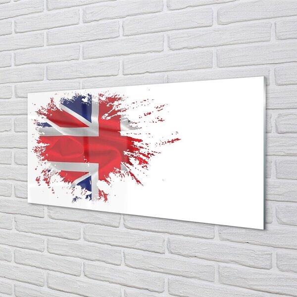 Quadro in vetro Bandiera della gran bretagna 100x50 cm 2 appendini