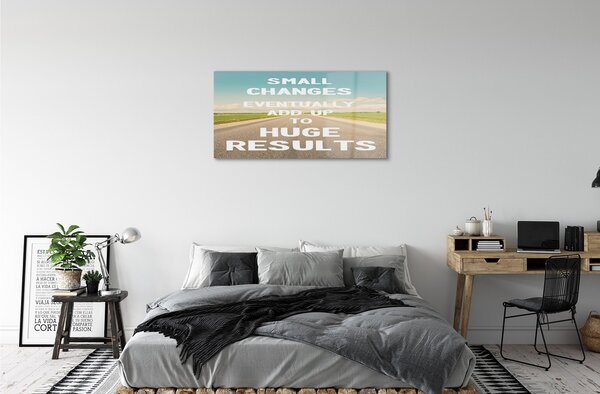 Quadro in vetro Cielo del prato di strada 100x50 cm 2 appendini