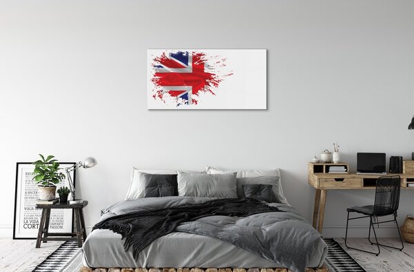 Quadro in vetro Bandiera della gran bretagna 100x50 cm 2 appendini