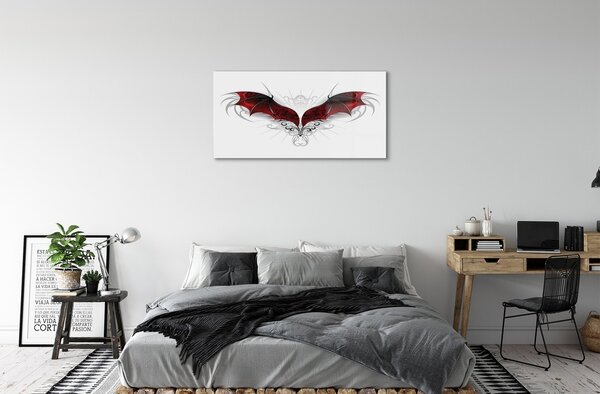 Quadro in vetro Le ali del drago 100x50 cm 2 appendini