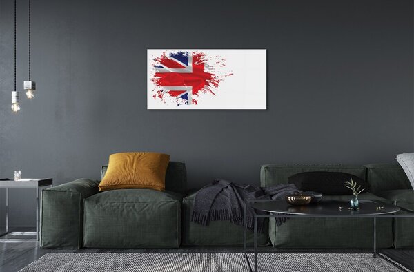 Quadro in vetro Bandiera della gran bretagna 100x50 cm 2 appendini