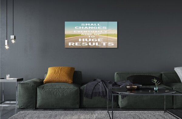 Quadro in vetro Cielo del prato di strada 100x50 cm 2 appendini