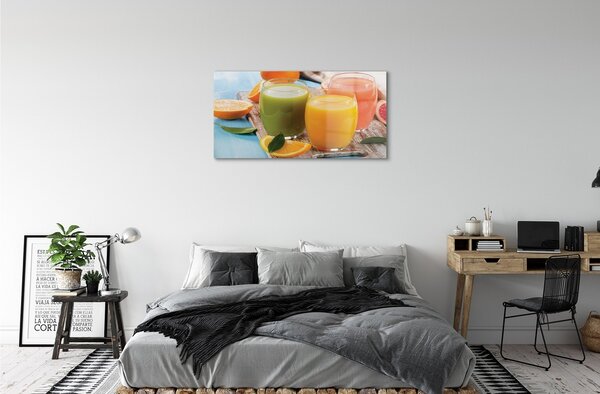 Quadro su vetro Bicchieri da cocktail colorati 100x50 cm 2 appendini