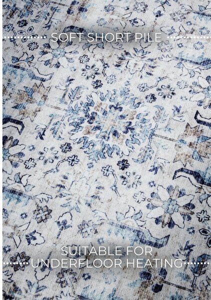 Tappeto azzurro 120x160 cm Saveh Cream Blue - Elle Decoration