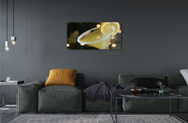 Quadro in vetro Cocktail al limone 100x50 cm 2 appendini