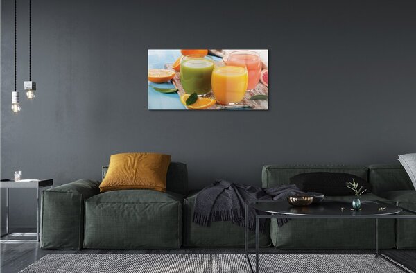 Quadro su vetro Bicchieri da cocktail colorati 100x50 cm 2 appendini