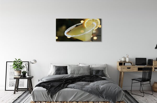 Quadro in vetro Cocktail al limone 100x50 cm 2 appendini