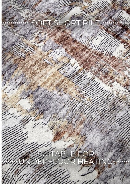 Tappeto grigio 120x160 cm Malard Copper Gold - Elle Decoration