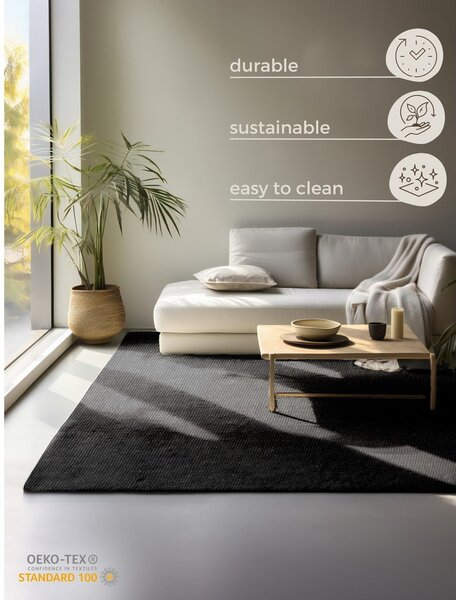 Tappeto nero in iuta 190x280 cm Bouclé – Hanse Home
