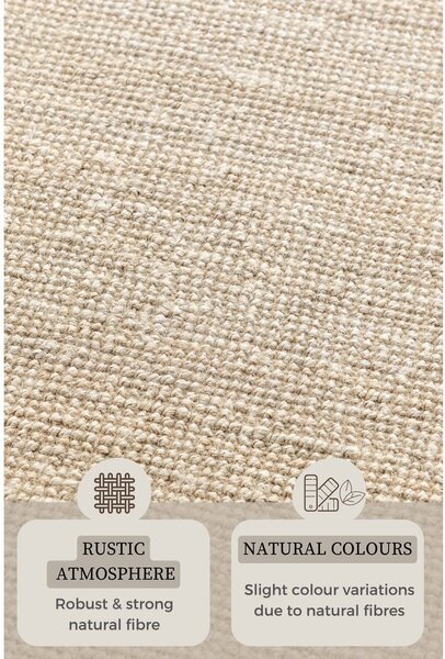 Tappeto color crema in iuta 80x150 cm Bouclé – Hanse Home