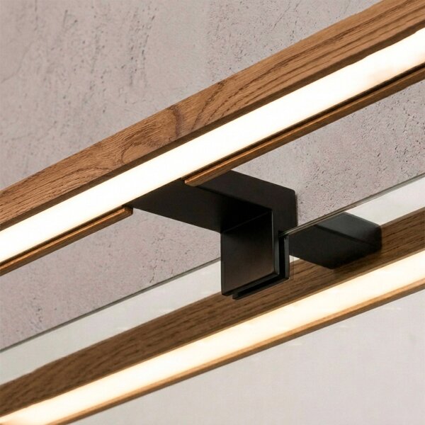 Brilagi-LED Illuminazione per specchio da bagno WOODY MIRROR 3 in 1 LED/15 W/230 V 80 cm IP44 nero/rovere