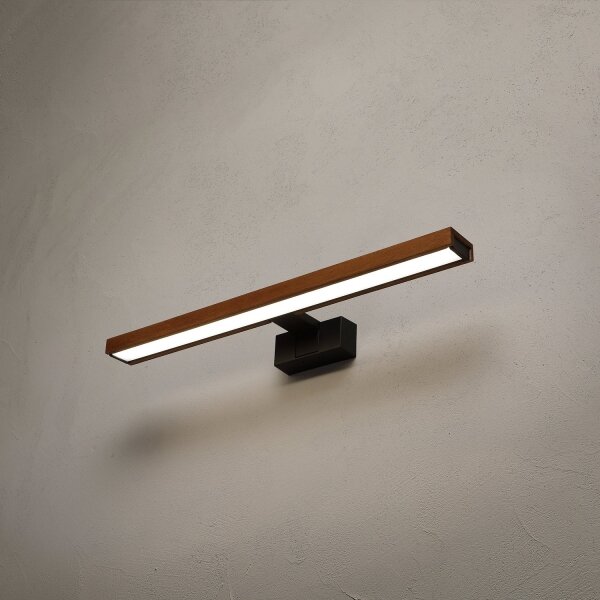 Brilagi-LED Illuminazione per specchio da bagno WOODY MIRROR 3 in 1 LED/12W/230V 60 cm IP44 nero/rovere