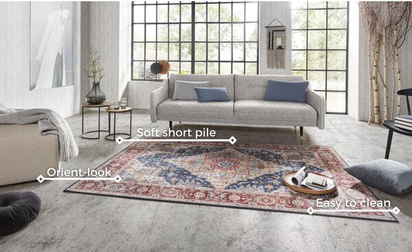 Tappeto blu scuro-rosso , 160 x 230 cm Sylla - Nouristan