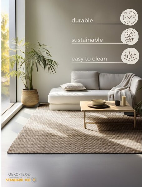 Tappeto grigio tortora in iuta 60x90 cm Bouclé – Hanse Home