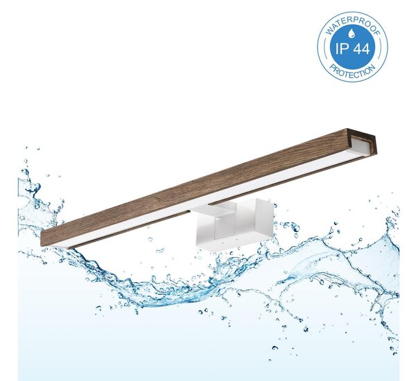Brilagi-LED Illuminazione per specchio da bagno WOODY MIRROR 3 in 1 LED/12W/230V 60 cm IP44 bianco/rovere