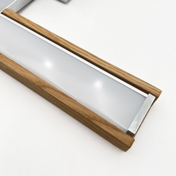Brilagi-LED Illuminazione per specchio da bagno WOODY MIRROR 3 in 1 LED/8W/230V 40 cm IP44 cromo/rovere