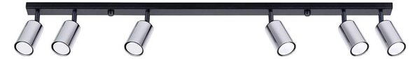 Sollux SL.1372 - Faretto WINX 6xGU10/10W/230V nero/cromo