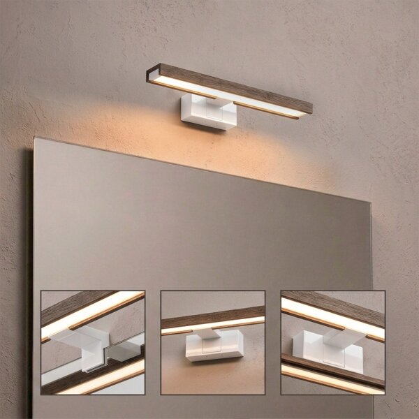 Brilagi-LED Illuminazione per specchio da bagno WOODY MIRROR 3 in 1 LED/8W/230V 40 cm IP44 bianco/rovere