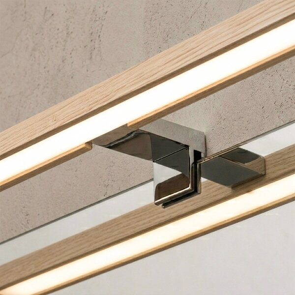Brilagi-LED Illuminazione per specchio da bagno WOODY MIRROR 3 in 1 LED/12W/230V 60 cm IP44 cromo/rovere