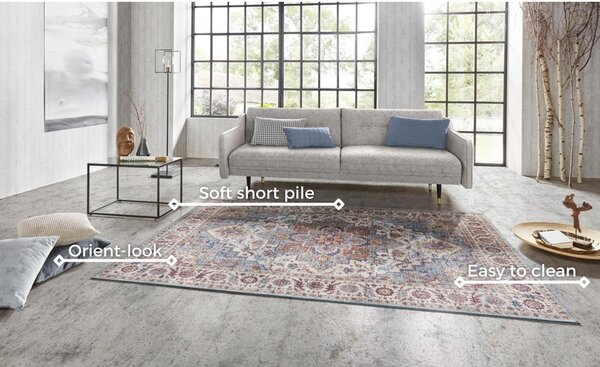 Tappeto rosso e blu , 80 x 150 cm Anthea - Nouristan