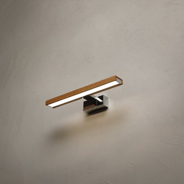 Brilagi-LED Illuminazione per specchio da bagno WOODY MIRROR 3 in 1 LED/8W/230V 40 cm IP44 cromo/rovere