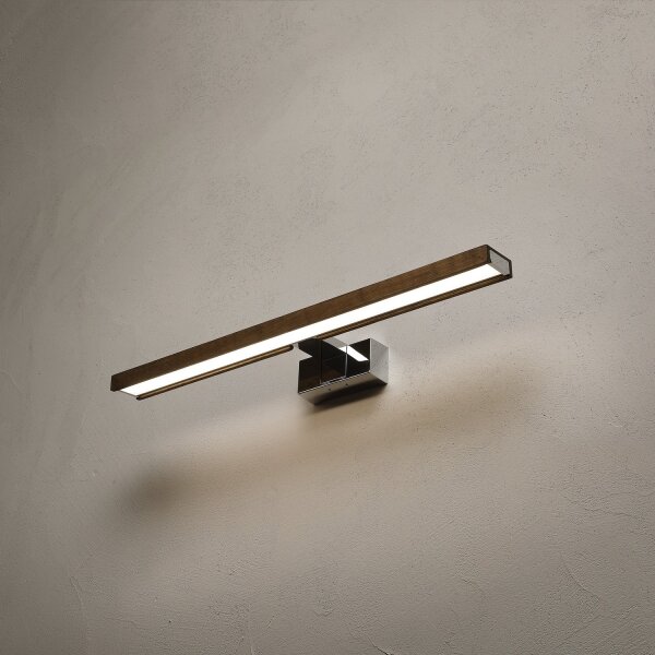 Brilagi - LED Illuminazione per specchio da bagno WOODY MIRROR 3 in 1 LED/12W/230V IP44 cromo/rovere/noce