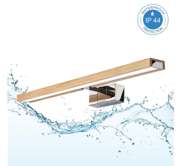 Brilagi-LED Illuminazione per specchio da bagno WOODY MIRROR 3 in 1 LED/12W/230V 60 cm IP44 cromo/rovere